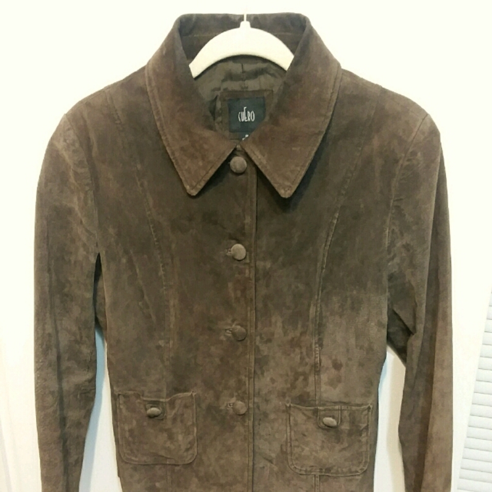 Cuero brown suede leather jacket